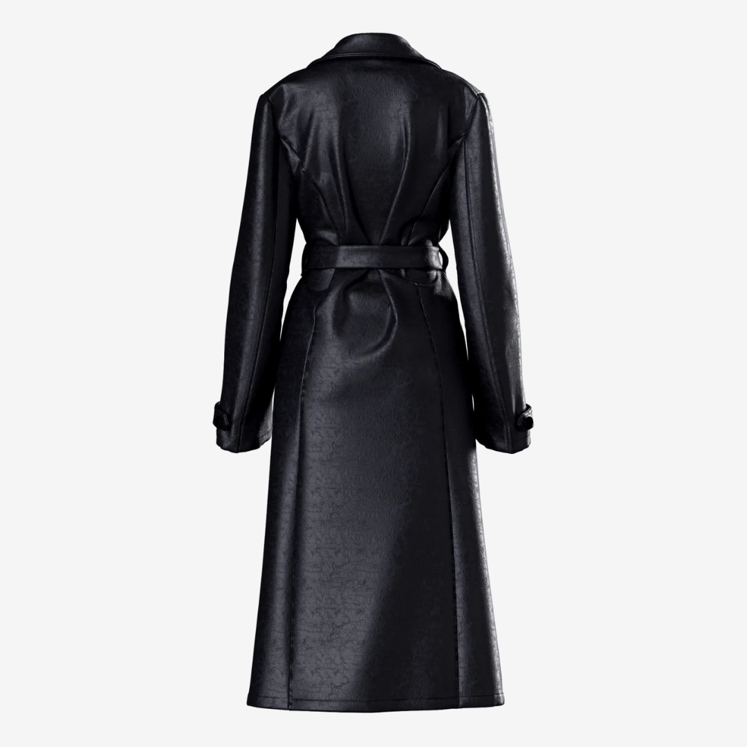 Black Luxe Vegan Leather Coat