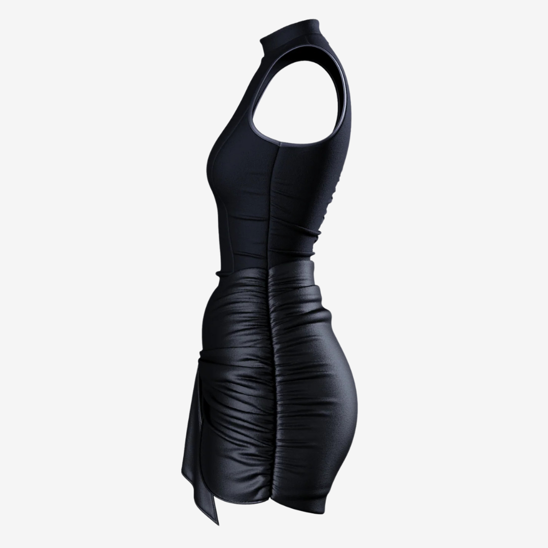 Black Wrap Mini Dress