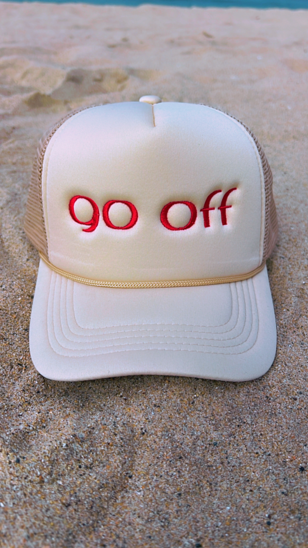 GO OFF LOGO TRUCKER HAT-NUDE/RED