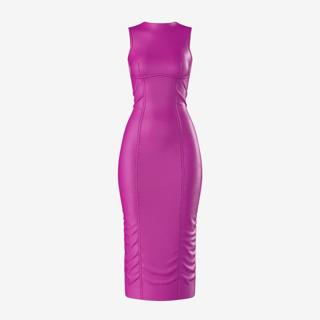 Vibrant Magenta Midi Dress
