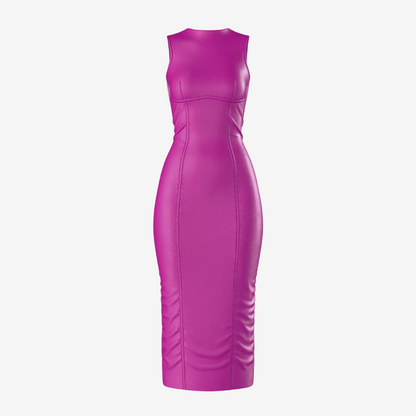 Vibrant Magenta Midi Dress