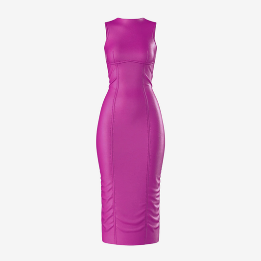 Vibrant Magenta Midi Dress
