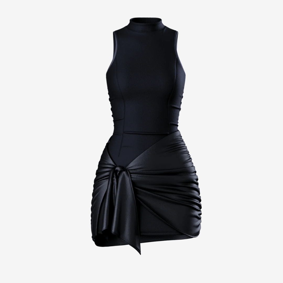 Black Wrap Mini Dress GOOFF Black Wrap Mini Dress GOOFF