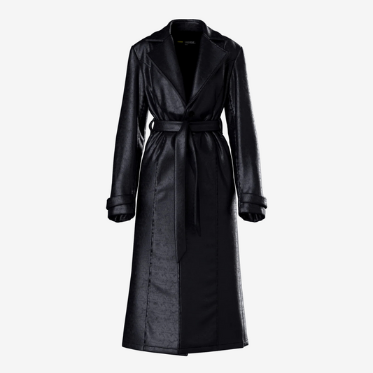 Black Luxe Vegan Leather Coat