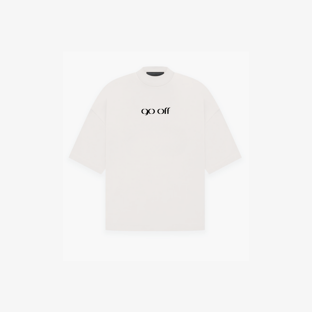 GO OFF WHITE LOGO TEE