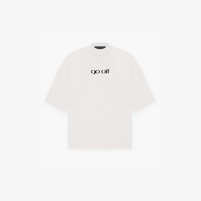 GO OFF WHITE LOGO TEE