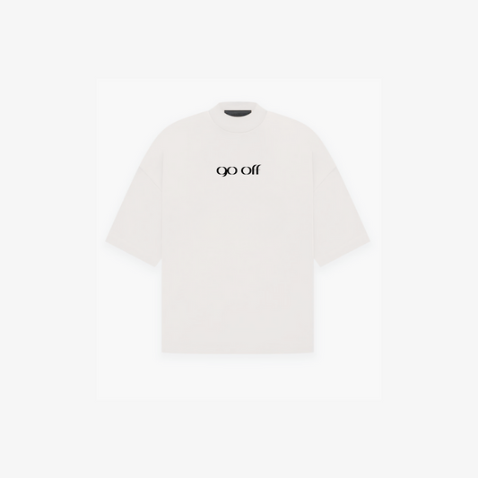 GO OFF WHITE LOGO TEE
