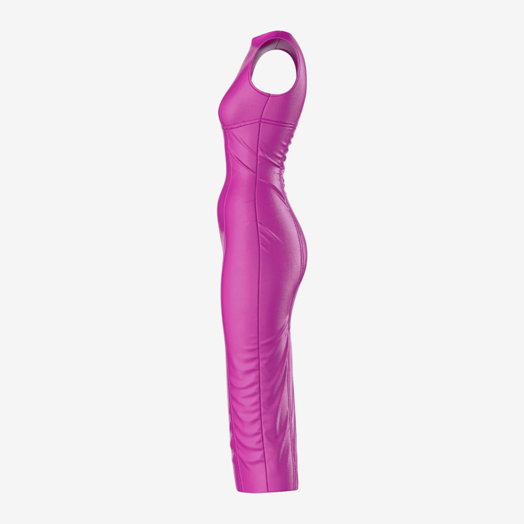 Vibrant Magenta Midi Dress
