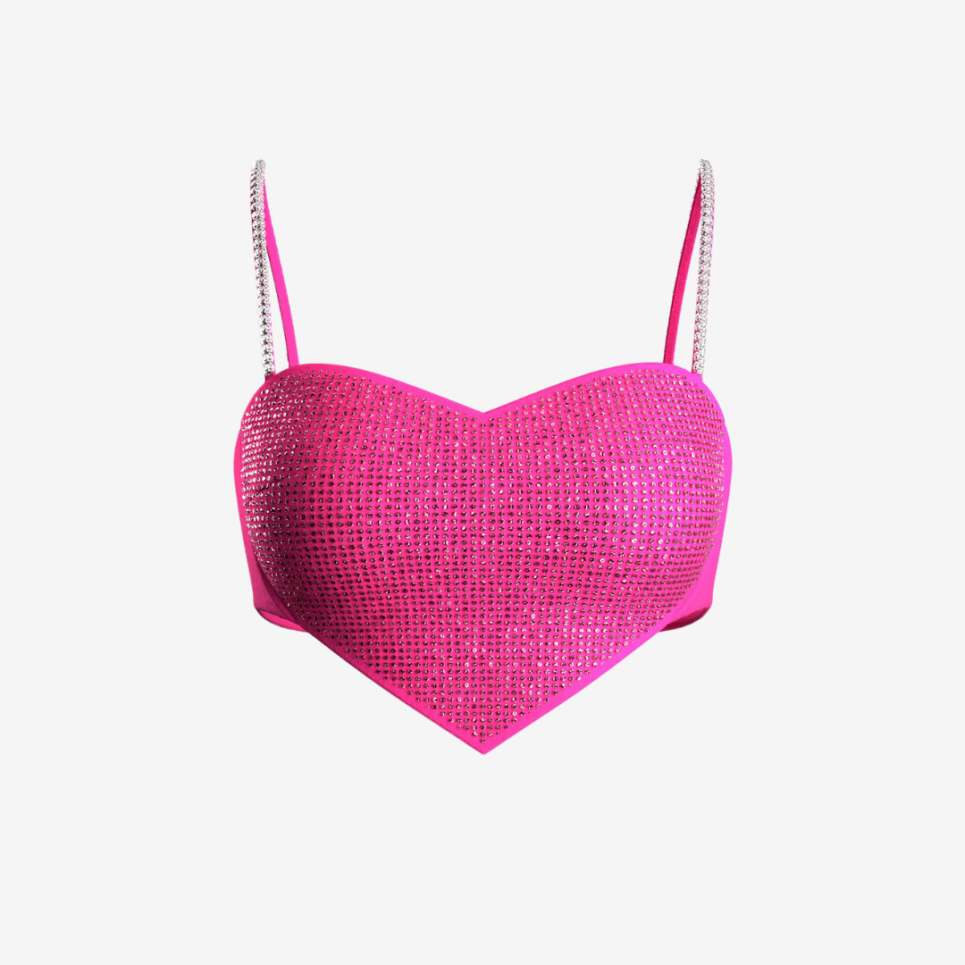 Pink Heart Crop Top