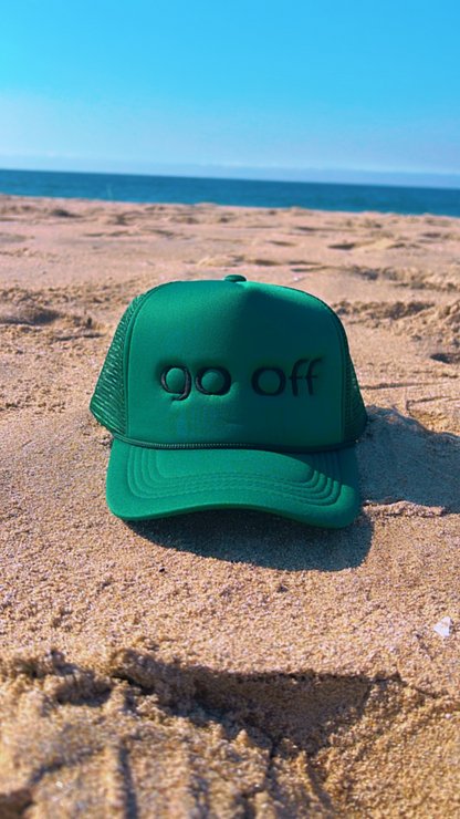 GO OFF LOGO TRUCKER HAT- GREEN