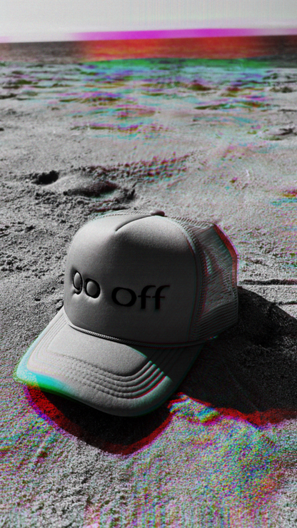 GO OFF LOGO TRUCKER HAT- GRAY