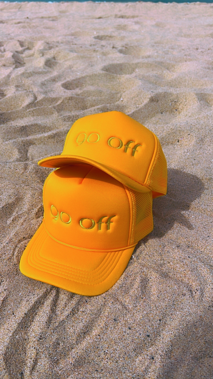 GO OFF LOGO TRUCKER HAT-GOLD/GOLD