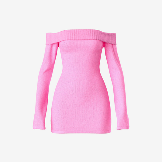 Pink Sweater Mini Dress