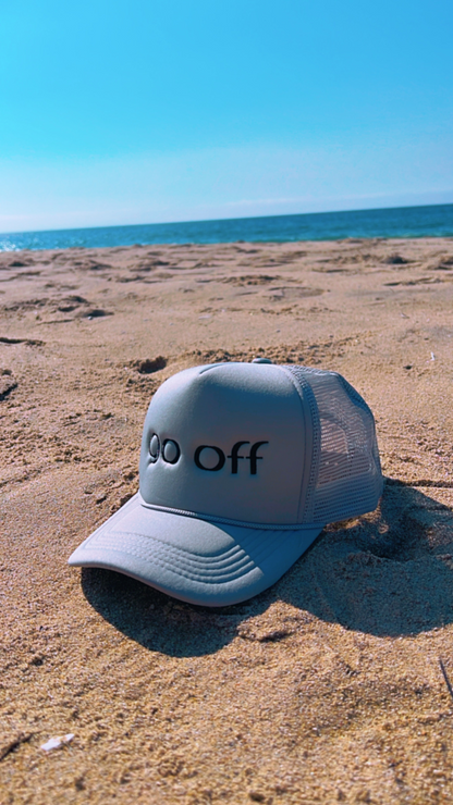 GO OFF LOGO TRUCKER HAT- GRAY