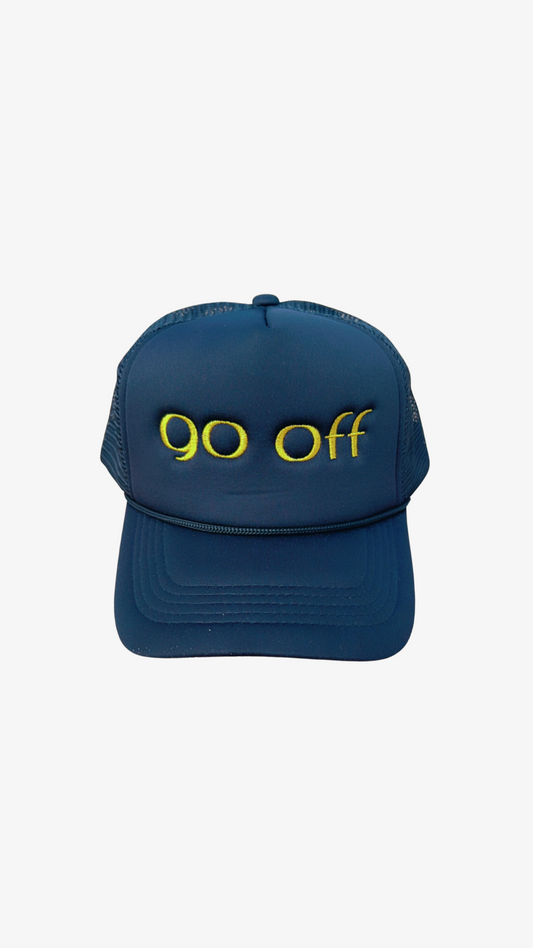 GO OFF LOGO TRUCKER HAT-BLACK/GOLD