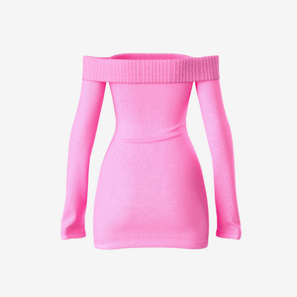 Pink Sweater Mini Dress