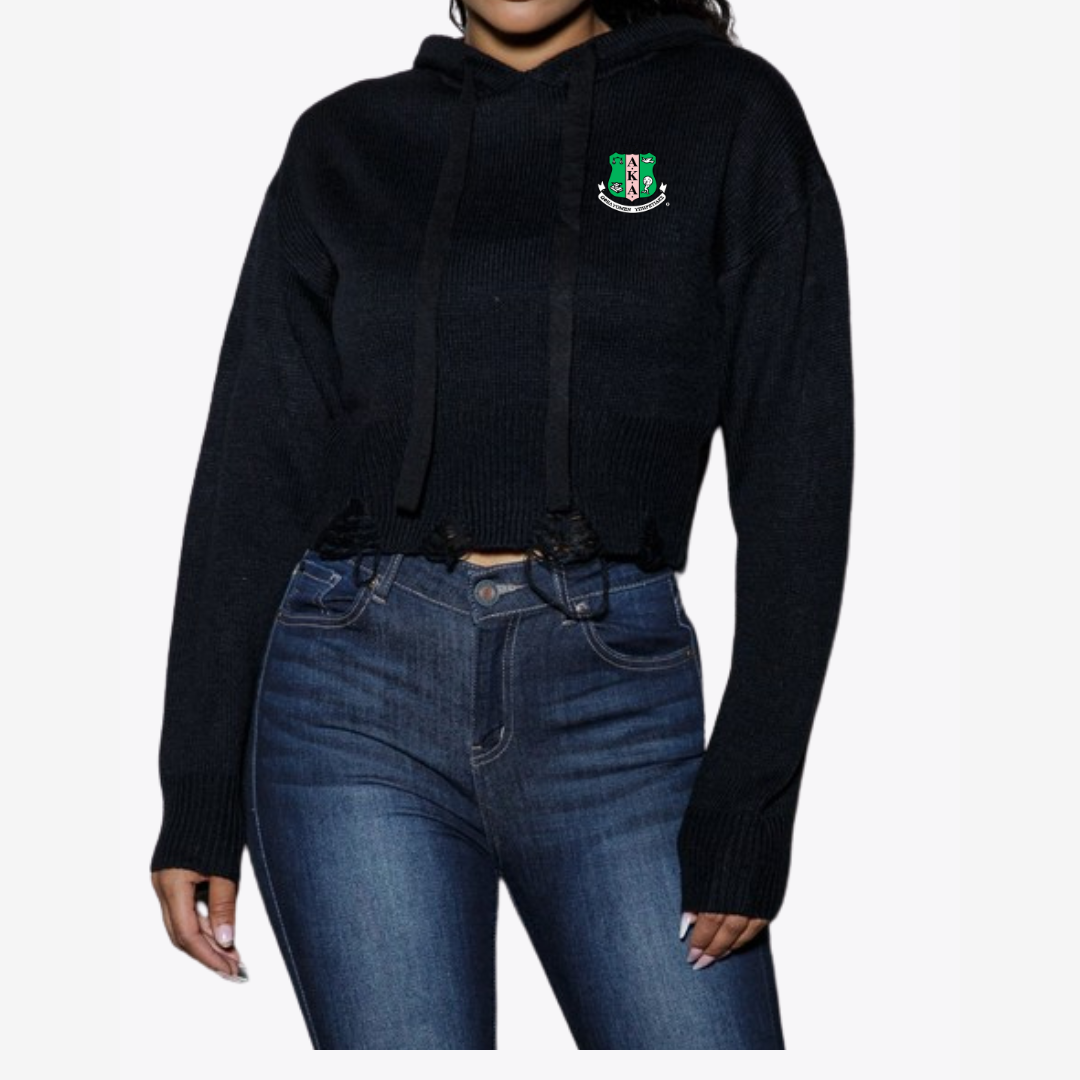 AKA PRETTY & PROPER CROP SWEATER HOODIE