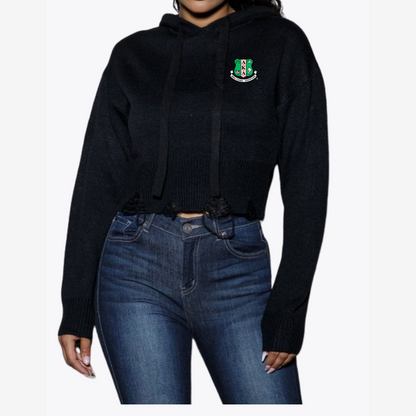 AKA PRETTY & PROPER CROP SWEATER HOODIE